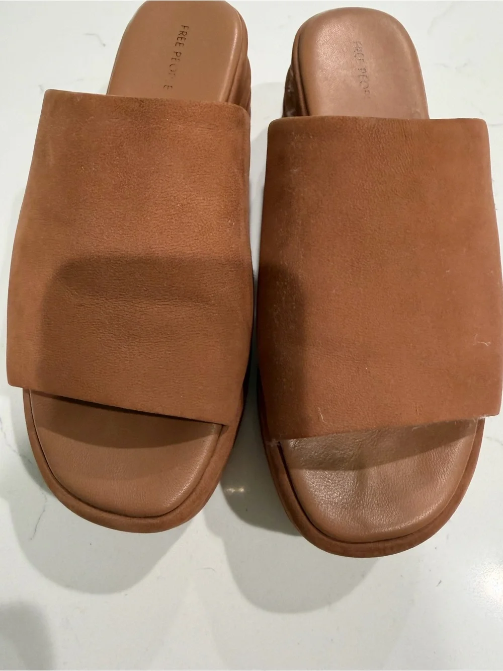 Free People Brown Suede Slide Mules